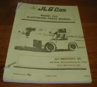 JLG Crane PARTS MANUAL Model 755 #3120251 (Y48)  