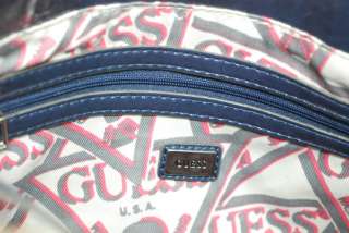 NEW GUESS Aviation Satchel Handbag Purse, Blue, NWT  