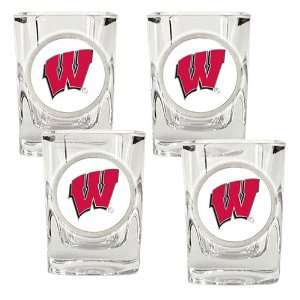  Wisconsin Badgers 4 Piece Shot Glass Set Sports 