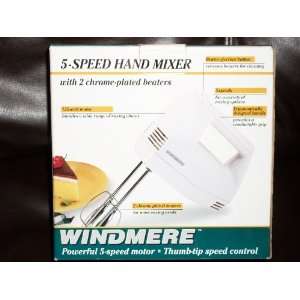 Windmere 5 Speed Electric Hand Mixer with 2 Chrome Plated Beaters 125 