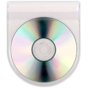 StoreSMART   CD/DVD Pocket with Flap   Roung Bottom   Clear Plastic 