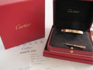 CARTIER 18k Rose Gold Love Bracelet Sz.17  