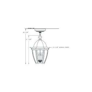   Outdoor Flush Mount in Dark Bronze with Clear Bent Beveled Glass glass