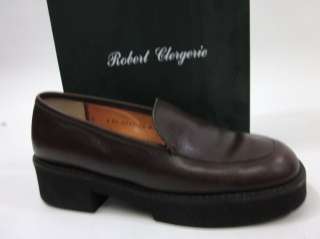 ROBERT CLERGERIE Brown Leather Izom Loafers In Box 5  