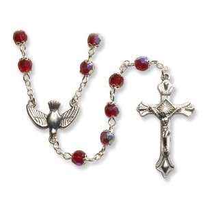  Red Confirmation Rosary Gift Set Jewelry