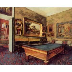 Oil Painting The Billiard Room at Menil Hubert Edgar Degas Hand Pain