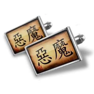 Cufflinks Devil Chinese characters, letter   Hand Made 