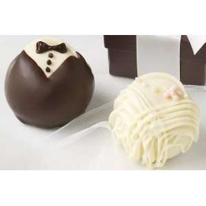  Bride and Groom Truffles   Chocolate Wedding Favors 