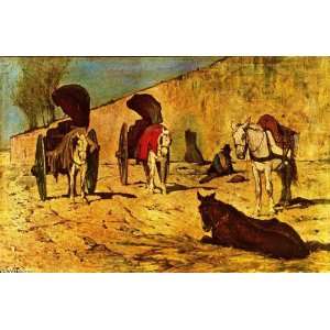     Giovanni Fattori   32 x 20 inches   Roman wagons