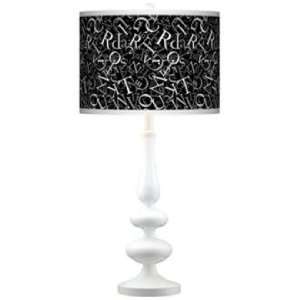  Alphasoup Grayscale Giclee Paley White Table Lamp