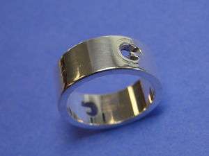 GUCCI AUTHENTIC STERLING SILVER CUT OUT G MOTIF RING 7  