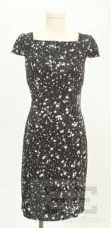   Kors Black & Grey Splatter Cap Sleeve Sheath Dress Size 4  