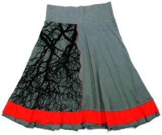 NEW $128 Desigual Printed Gray Cotton Skirt Medium M 6  