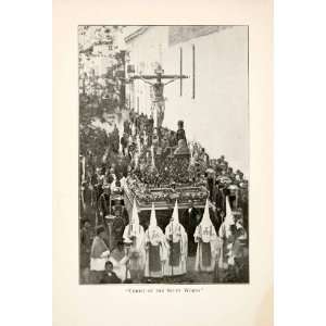  1901 Print Jesus Christ Seven Words Float Parade Seville 