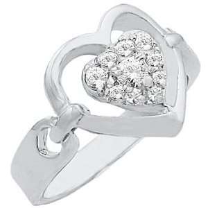   TQW70805ZCH T15 CZ Diamond Hearts Within Promise Ring (10) Jewelry