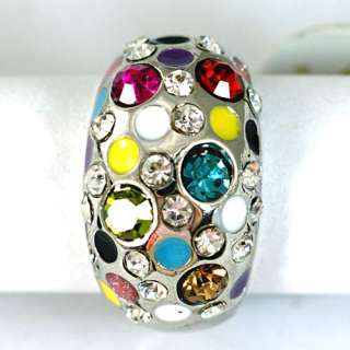   Faddish Sphere Colorful Diamante CZ Finger Ring Fashion Jewelry  