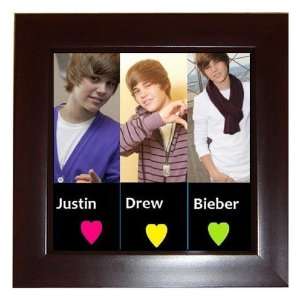  Justin Drew Bieber Collectible Home Decor Framed Tile 