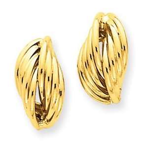  14k Yellow Gold Polished Fancy Post Earrings Jewelry