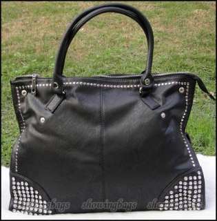 A578 black Korean style womens PU leather handbag shoulder bag Tote 