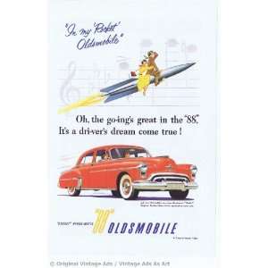 1950 Oldsmobile Rocket 88 4 Door Sedan Red Vintage Ad 
