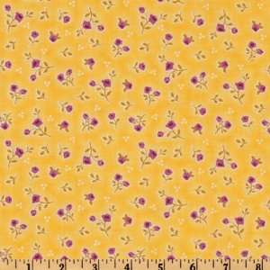  44 Wide Promenade Tossed Buds Purple/Yellow Fabric By 