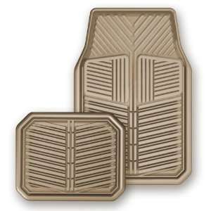   Recycled Tan Rubber Mat Set with Raised Protective Border Automotive