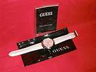 NWT GUESS STEEL WOMENS PINK LEATHER BAND WATCH 8 WRIST LTD FACTORY 