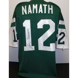 Joe Namath New Jersey Jets Autographed Custom Green Throwback Jersey 