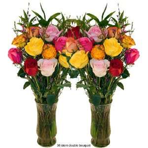 Valentines Day Long Stem Roses   23 Long   Mixed Colors   24 Stems of 