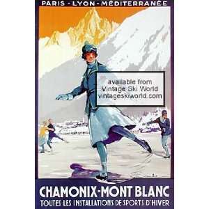  Chamonix Poster   Ice Skater