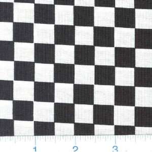  45 Wide Biker Bugz Checkerboard Black & White Fabric By 