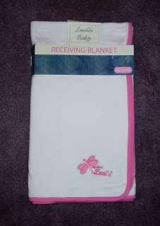 NWT LEVIS BABY GIRL RECEIVING BLANKET WHITE & PINK  