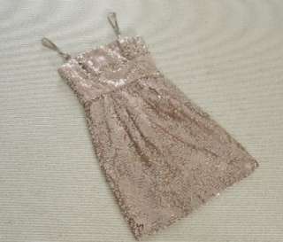   MAX AZRIA CAROL STRAPLESS SEQUINED Cocktail DRESS in CHAMPAGNE  