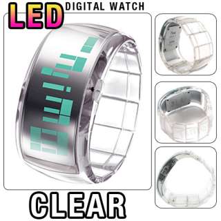Jelly Bracelet Digital LED Watch Unisex Clear Color  