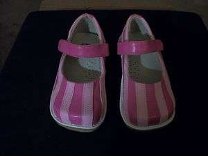 NEW PUDDLE JUMPER SHOES SIZE 10 LIGHT & HOT PINK STRIPE TRENDY 