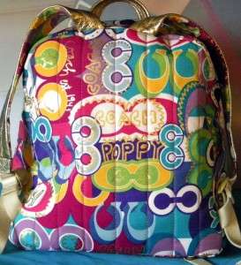 COACH POPPY POP C BACK PACK MULTI Color BOOK Bag LG Backpack 15292 LN 
