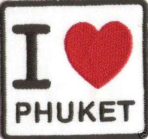 love Phuket Logo EMBROIDERED Iron Patch T Shirt Sew  