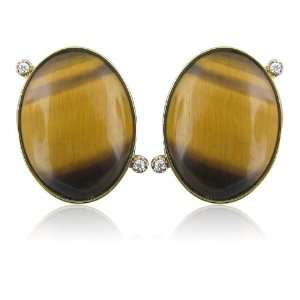  Faraone Mennella Yellow gold 18k Tigereye Diamond Earrings 