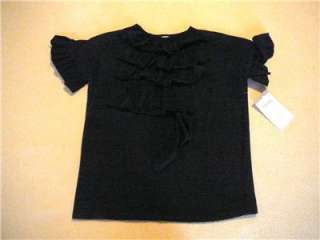 NWT Persnickety Girl Black Ruffles Shirt Top Size 10  