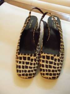 Kate Spade Slingback Shoes 8.5AA Brown+Beige Italian Md  