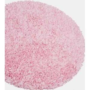 Pink Round Shaggy Nursery Rug by Glenna Jean 