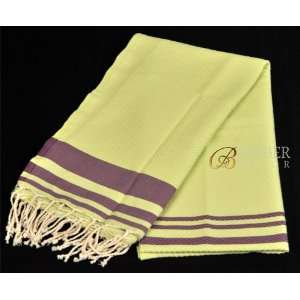 Fouta Nabeul Collection Honeycomb Cotton Beach Towel Pistachio with 
