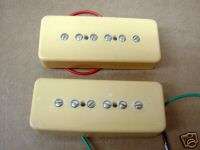 PAIR OF MIGHTY MITE CREAM P 90 ELECTRIC GUITAR PICKUPS  
