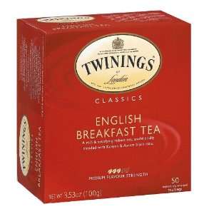  Twinings English Breakfast Classic Tea 50 Count, Pack of 2 