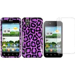  Purple Leopard Design Hard Case Cover+LCD Screen Protector 