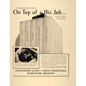 1939 Ad Underwood Elliott Fisher Accounting Machine   Original Print 