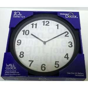  10 Inch Wall Clock Black And White