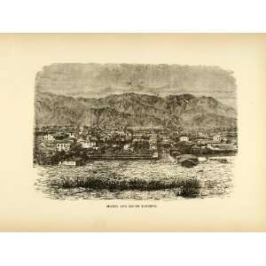  1890 Wood Engraving Sparta Mount Taygetos Greece Landscape 