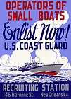   Image of Coast Guard Recruiting Poster WW II Boat Military New Orleans