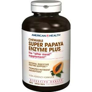 American Health Super Papaya Enzyme Plus Chewable High Potency 360 